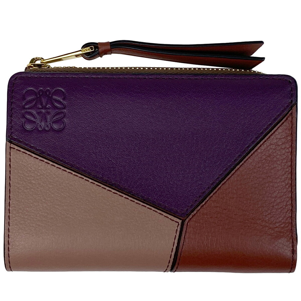 Loewe Anagram Bifwallet Tricolor Leather Purple Red Pink